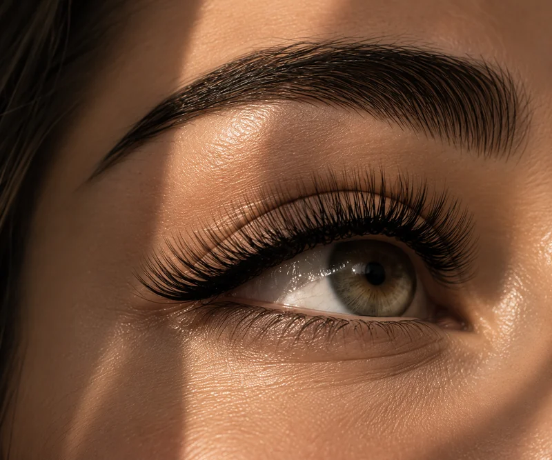 Illustration beauté : détail des cils et du regard